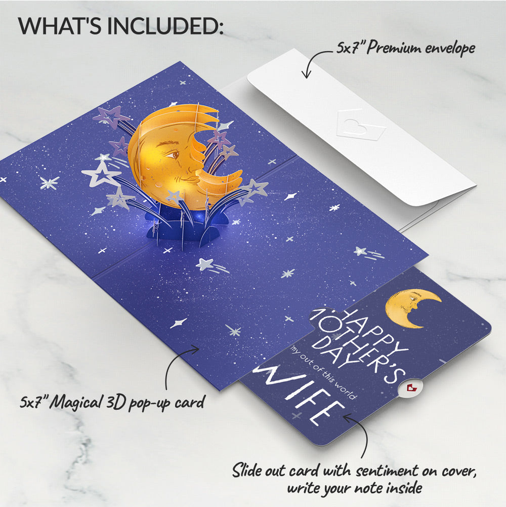 Love You to the Moon and Back Mother’s Day Light-Up Pop-Up Card and Sentiment Set for Wife