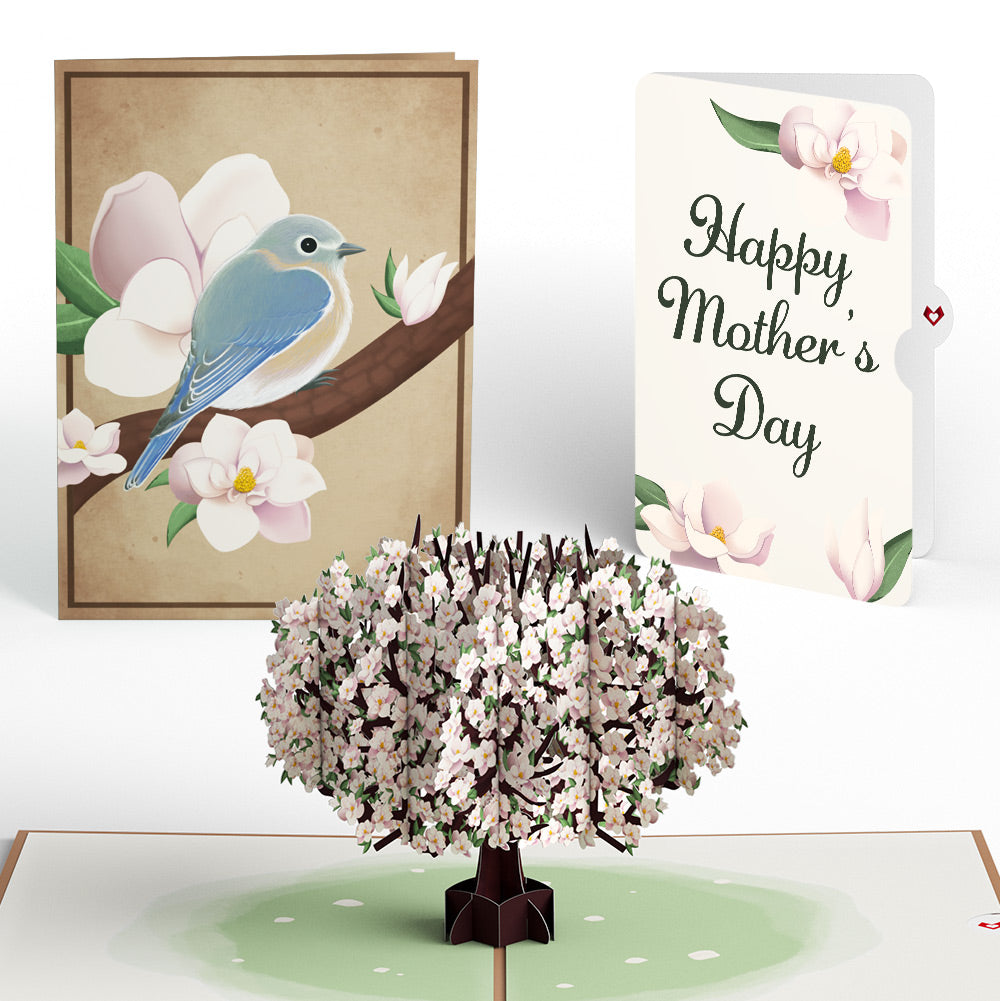 Pink Magnolia Tree Mother’s Day Pop-Up Card and Sentiment Set for Mom