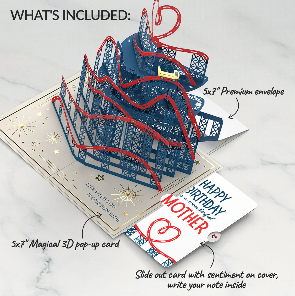 Love Rollercoaster Birthday Pop-Up Card and Sentiment Set for Mom