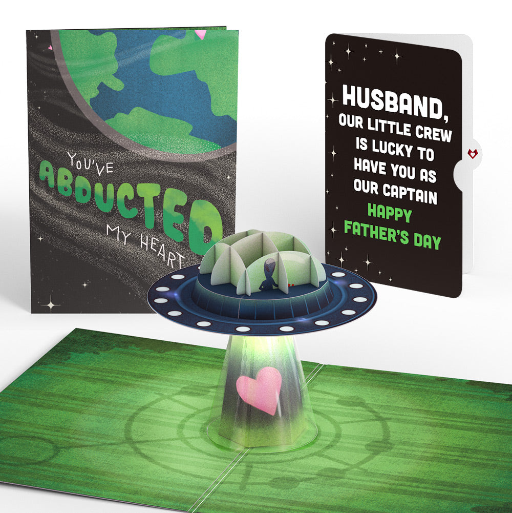 You've Abducted My Heart Father’s Day Light-Up Pop-Up Card and Sentiment Set for Husband
