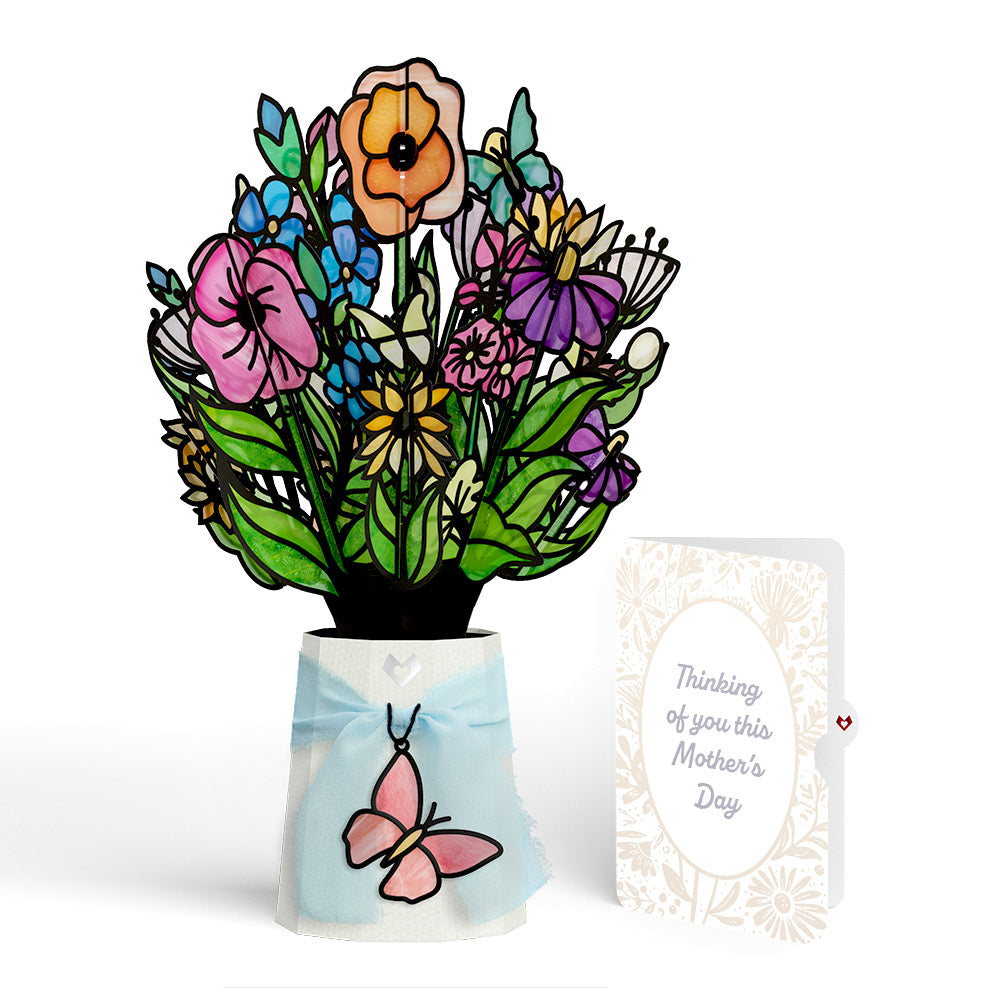 Garden Glow Mother’s Day Suncatcher Bouquet and Floral Embrace Sentiment Set for Mom
