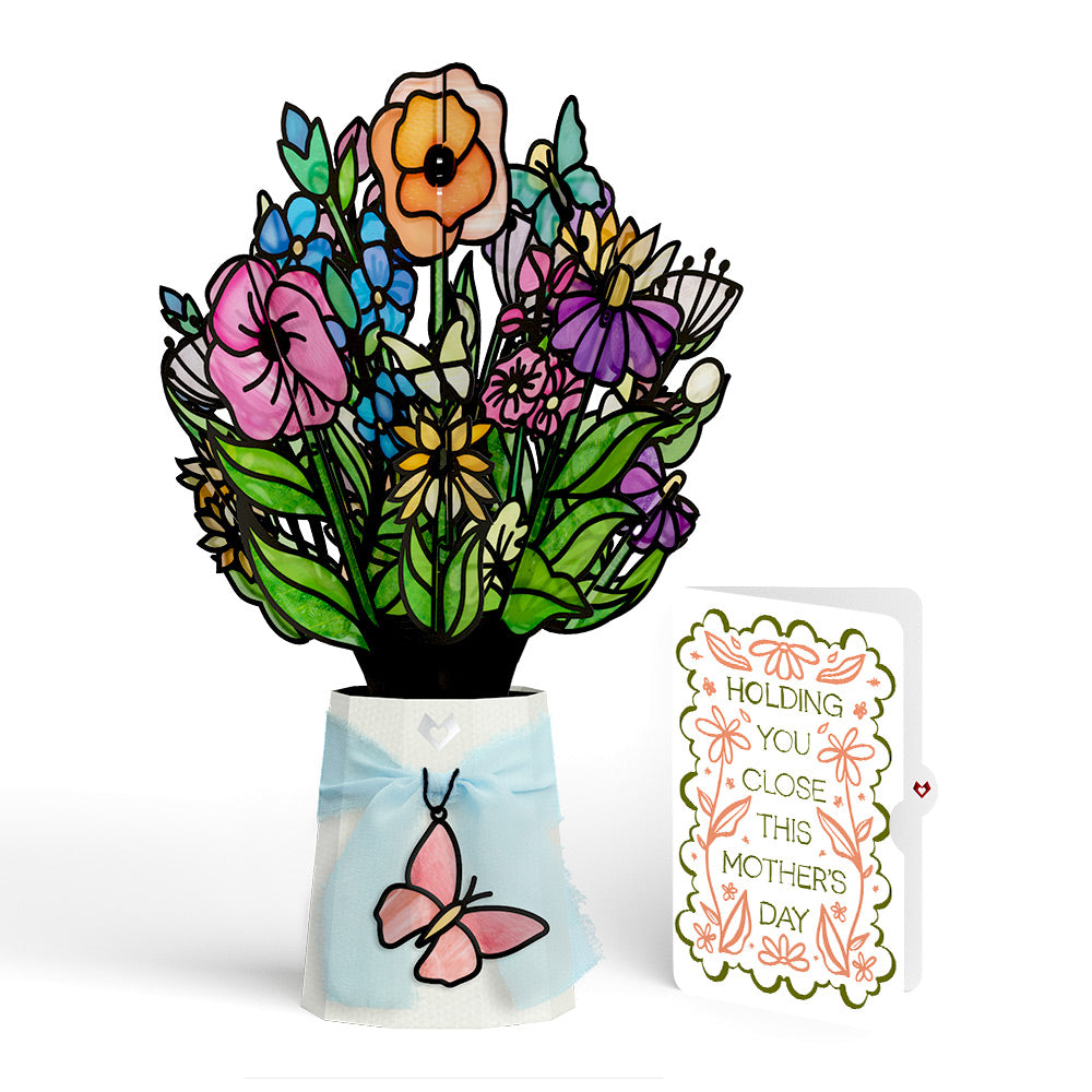 Garden Glow Mother’s Day Suncatcher Bouquet and Vintage Blossom Sentiment Set for Mom
