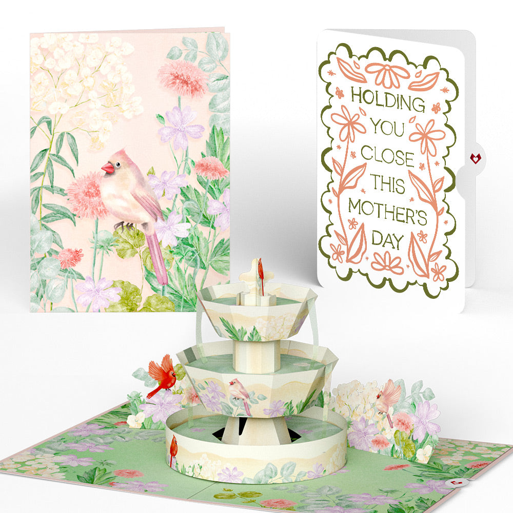 Cardinals in the Garden Mother’s Day Pop-Up Card and Vintage Blossom Sentiment Set for Mom