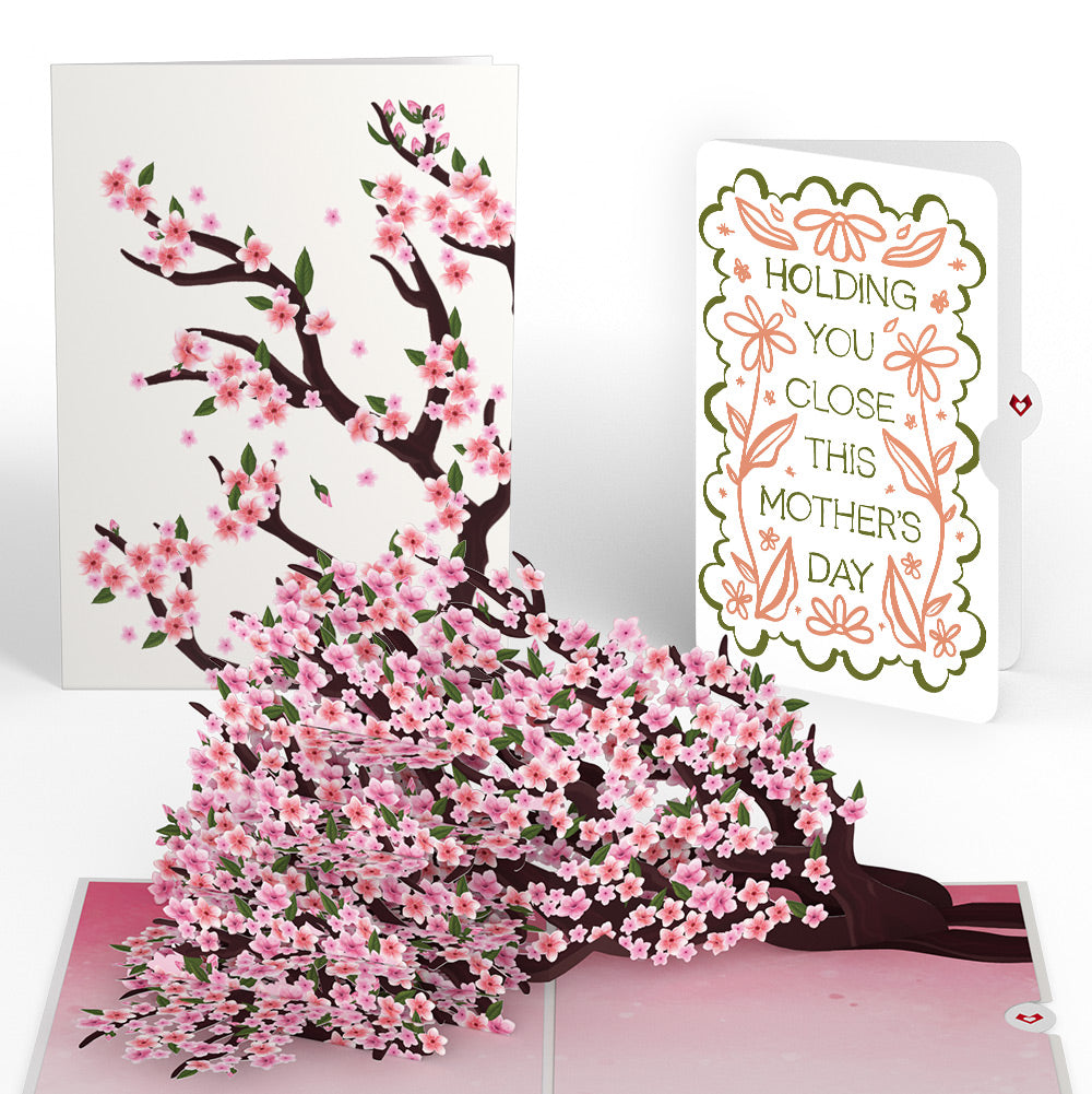 Cherry Blossom Branches in Bloom Mother’s Day Pop-Up Card and Vintage Blossom Sentiment Set for Mom