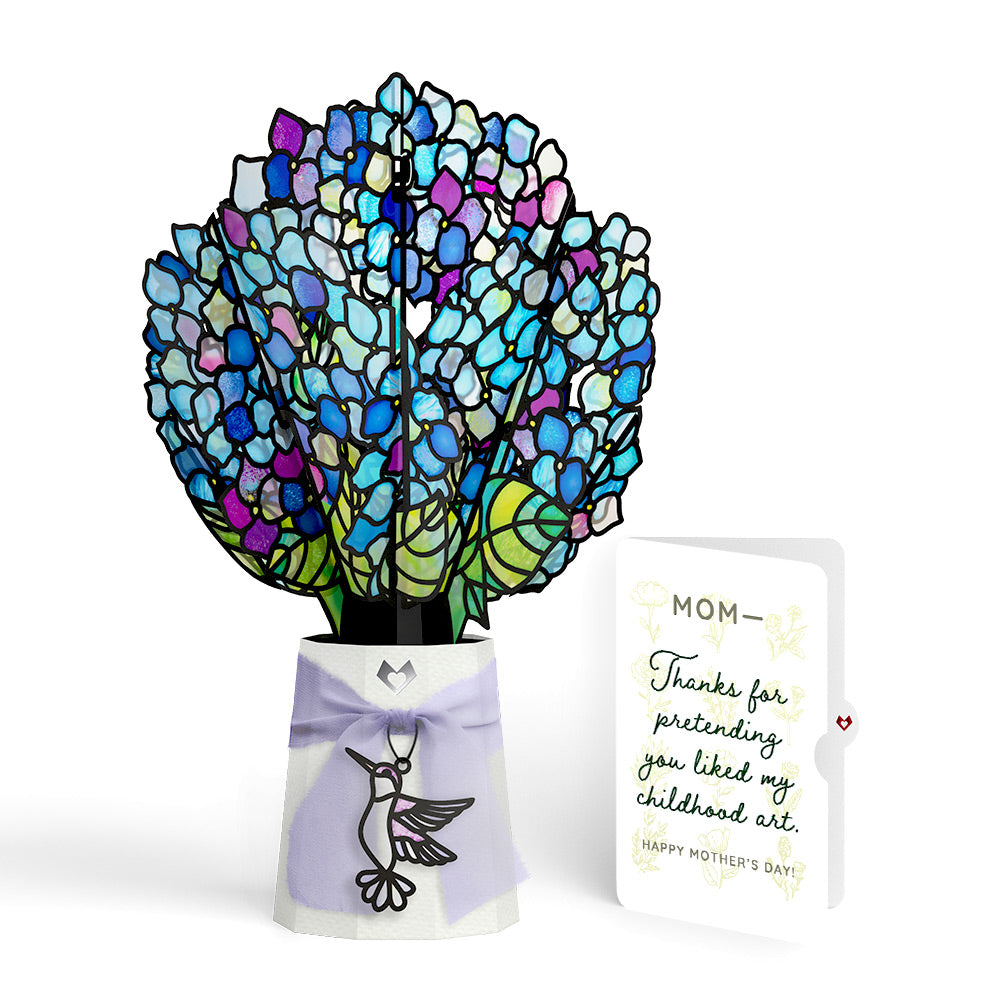 Sunlit Hydrangeas Mother’s Day Suncatcher Bouquet and Vintage Wildflower Sketch Sentiment Set for Mom