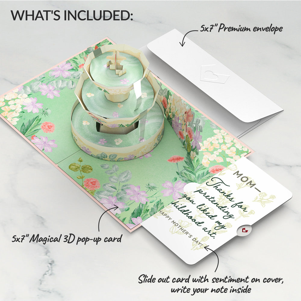 Cardinals in the Garden Mother’s Day Pop-Up Card and Vintage Wildflower Sketch Sentiment Set for Mom