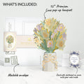 Gilded Daffodil Mother’s Day Luxe Bouquet and Indigo Floral Sentiment Set for Mom