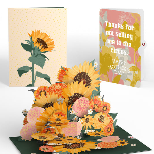 Radiant Sunflowers Mother’s Day Pop-Up Card and Playful Painted Bloom Sentiment Set for Mom