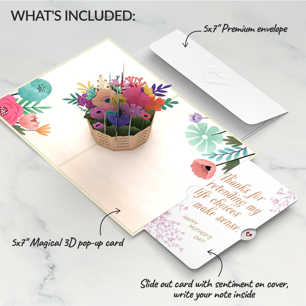 Mother's Day Basket Pop-Up Card and Sentiment Set for Mom