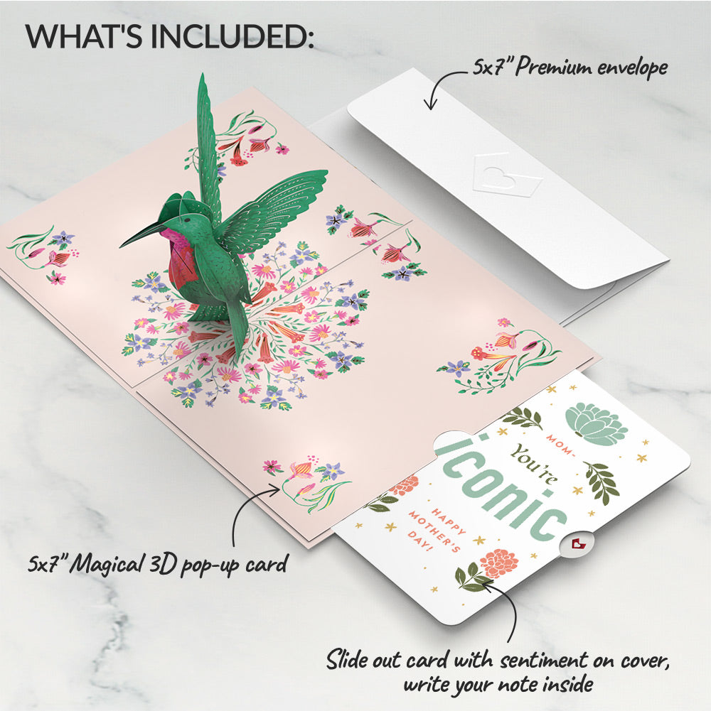 Sweetest Hummingbird Mother’s Day Pop-Up Card and Iconic Bloom Sentiment Set for Mom
