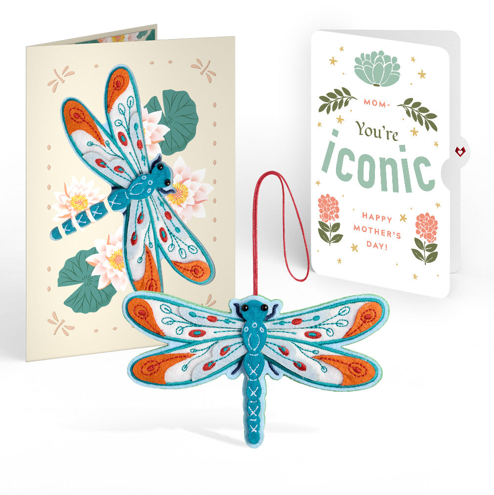 Peaceful Dragonfly Mother’s Day HeartFelt Charm Card™ and Iconic Bloom Sentiment Set for Mom