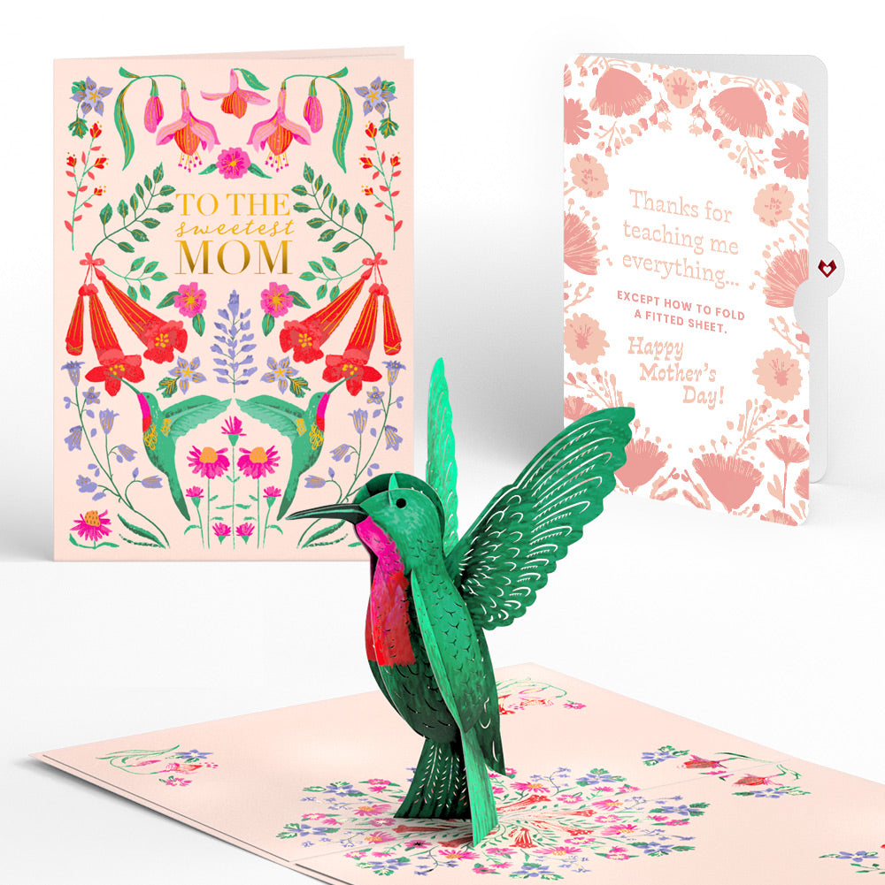 Sweetest Hummingbird Mother’s Day Pop-Up Card and Poppies Garden Frame Sentiment Set for Mom