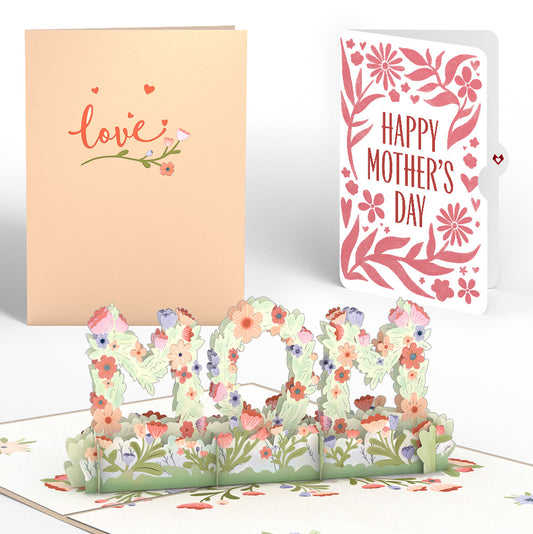 Floral Mom Mother’s Day Pop-Up Card and Bold Petal Pattern Sentiment Set for Mom