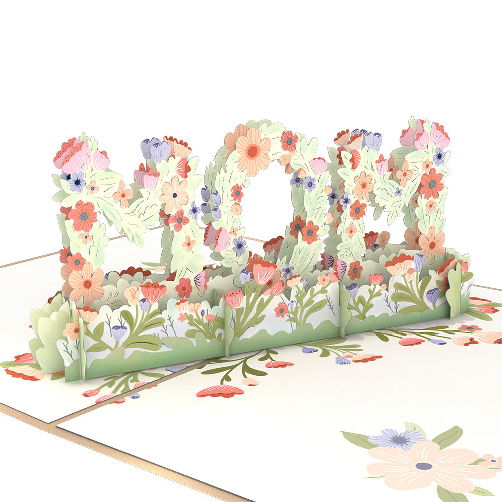Floral Mom Mother’s Day Pop-Up Card and Bold Petal Pattern Sentiment Set for Mom