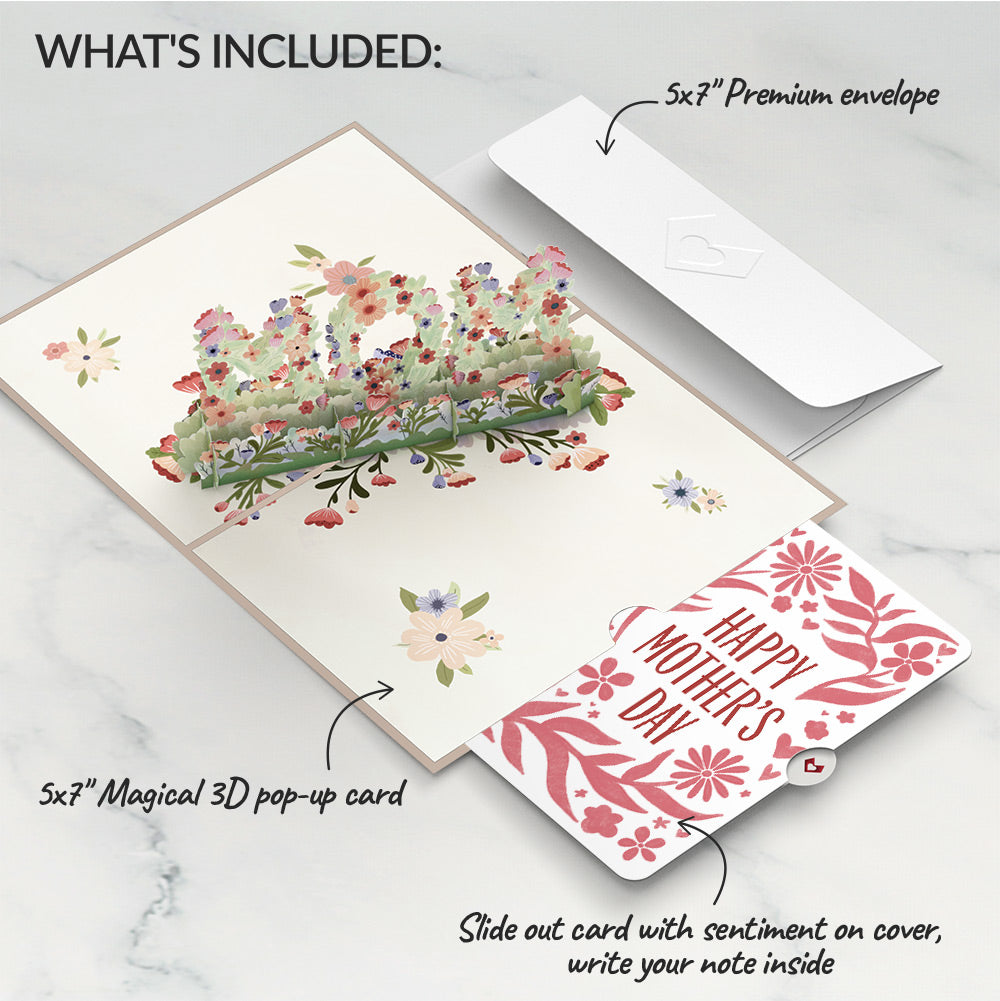 Floral Mom Mother’s Day Pop-Up Card and Bold Petal Pattern Sentiment Set for Mom