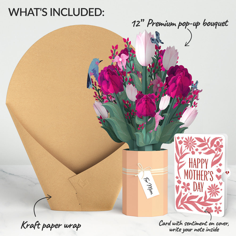 Mother’s Day Bouquet and Bold Petal Pattern Sentiment Set for Mom