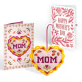 Stitched with Love Mother’s Day HeartFelt Charm Card™ and Bold Petal Pattern Sentiment Set for Mom