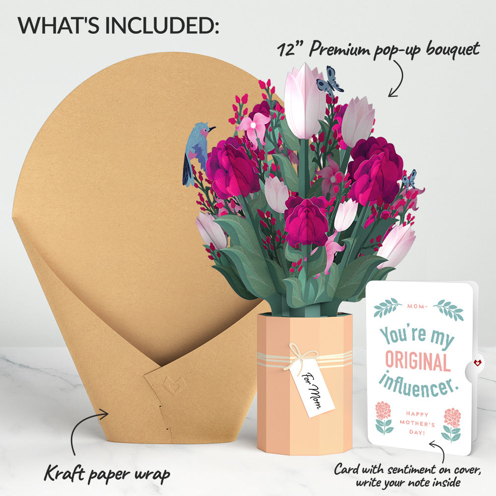 Mother’s Day Bouquet and Original Bloom Tribute Sentiment Set for Mom