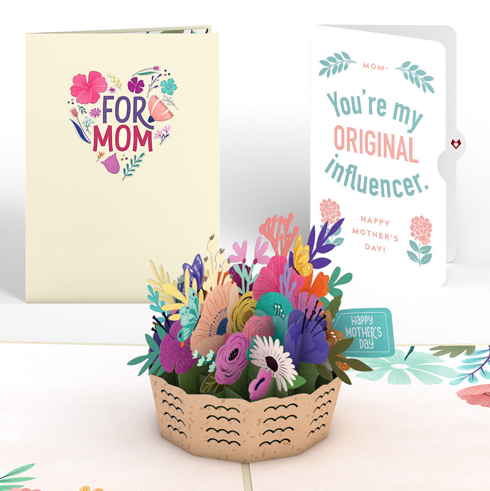 Mother's Day Basket Pop-Up Card and Original Bloom Tribute Sentiment Set for Mom