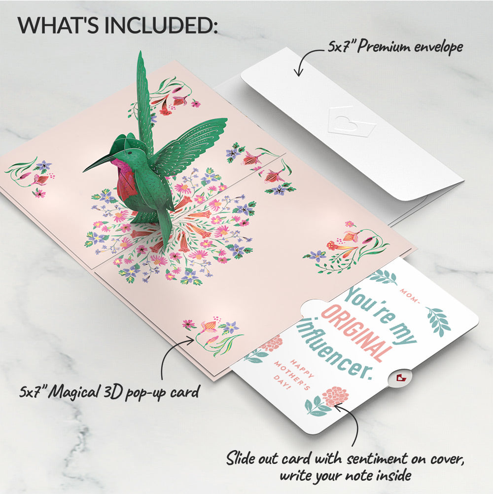 Sweetest Hummingbird Mother’s Day Pop-Up Card and Original Bloom Tribute Sentiment Set for Mom