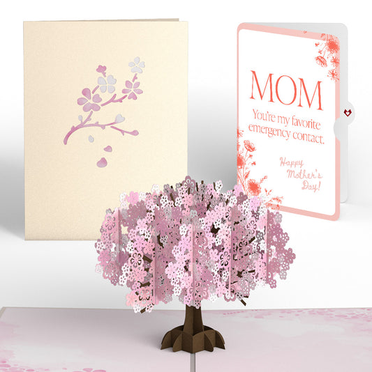 Cherry Blossom Mother’s Day Pop-Up Card and Sentiment Set for Mom