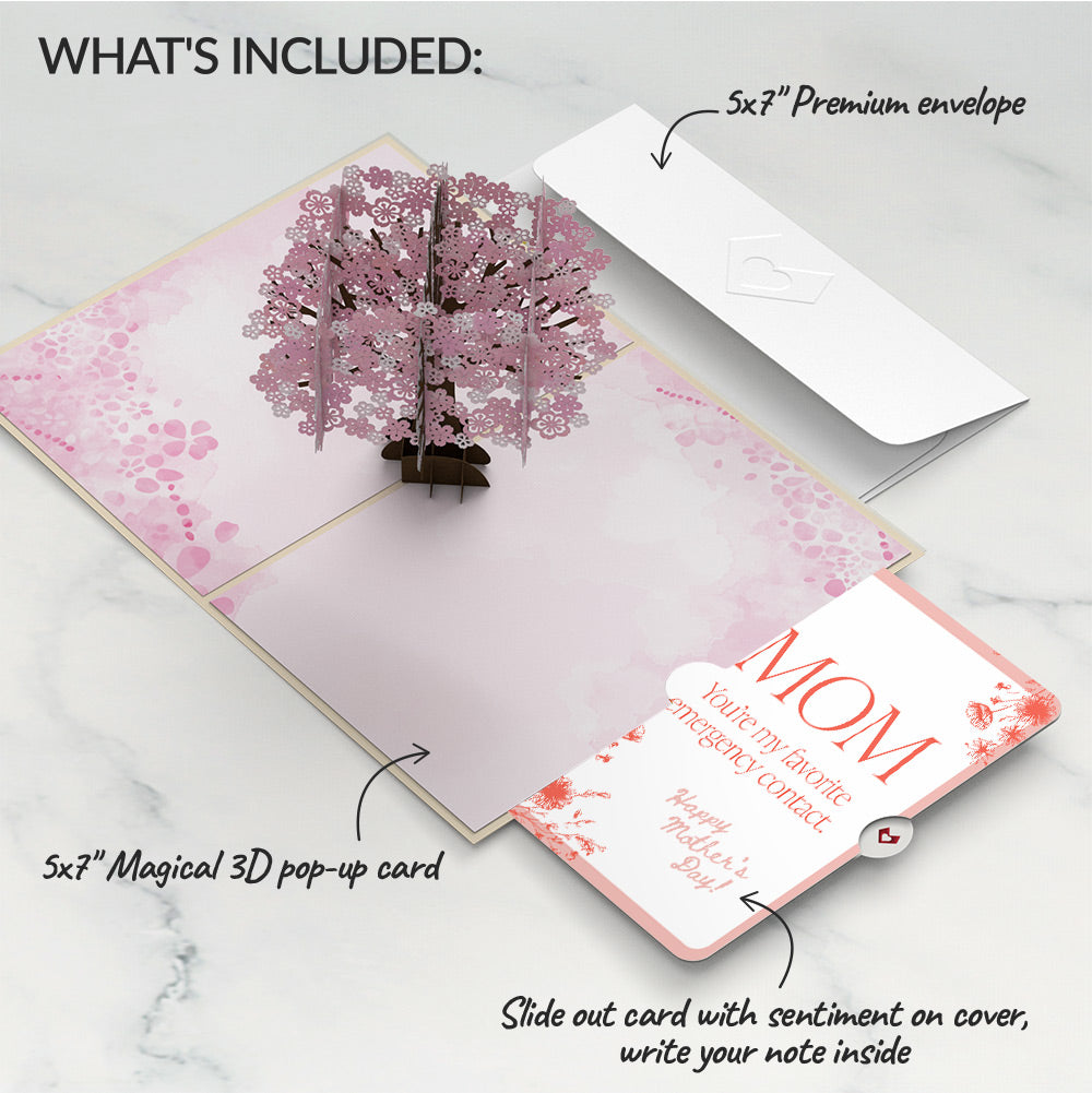 Cherry Blossom Mother’s Day Pop-Up Card and Sentiment Set for Mom