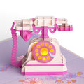 'Hey Mom' Vintage Phone Mother’s Day Music and Lights Pop-Up Card and Delicate Line Floral Sentiment Set for Mom