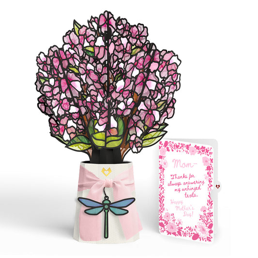 Sun-dappled Cherry Blossom Mother’s Day Suncatcher Bouquet and Blushing Garden Frame Sentiment Set for Mom