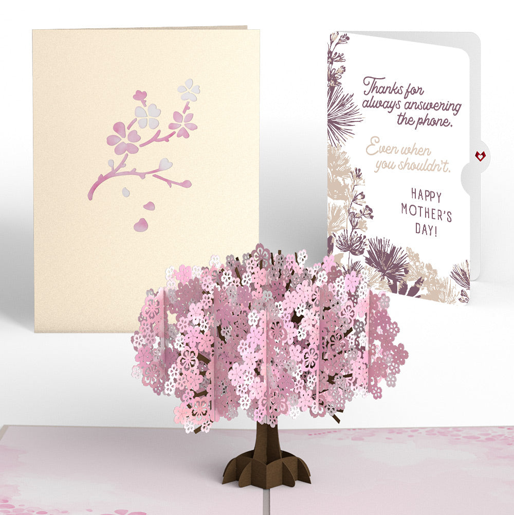 Cherry Blossom Mother’s Day Pop-Up Card and Soft Neutral Bloom Sentiment Set for Mom
