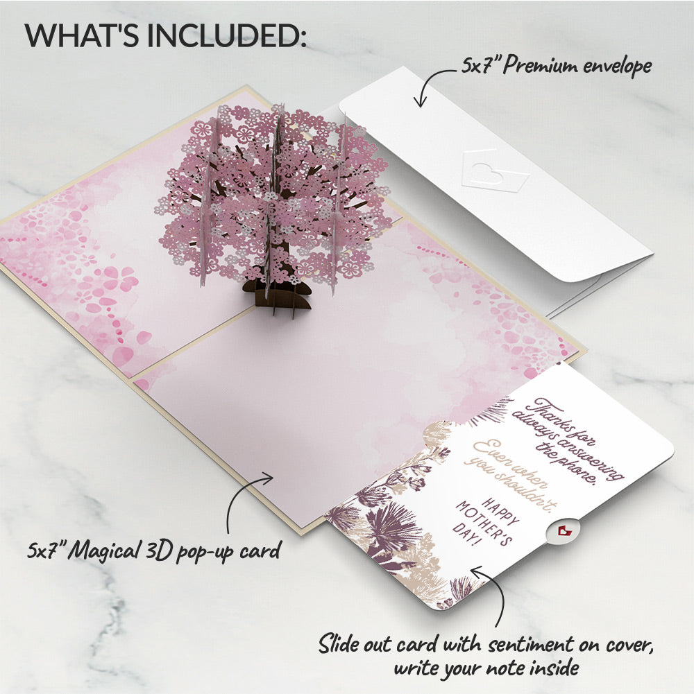 Cherry Blossom Mother’s Day Pop-Up Card and Soft Neutral Bloom Sentiment Set for Mom