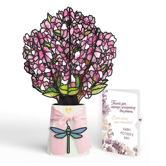 Sun-dappled Cherry Blossom Mother’s Day Suncatcher Bouquet and Soft Neutral Bloom Sentiment Set for Mom