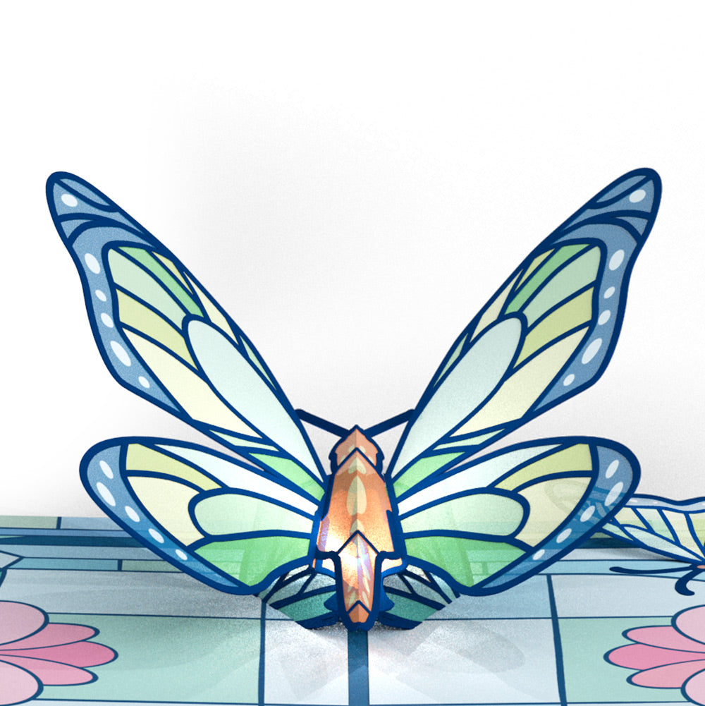 Stained Glass Butterfly Mother’s Day Light-Up Pop-Up Card and Soft Neutral Bloom Sentiment Set for Mom