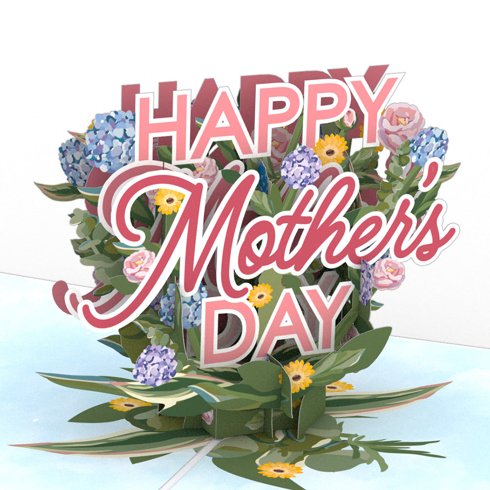 Happy Mother's Day Hydrangeas Pop-Up Card and Sentiment Set for Mom