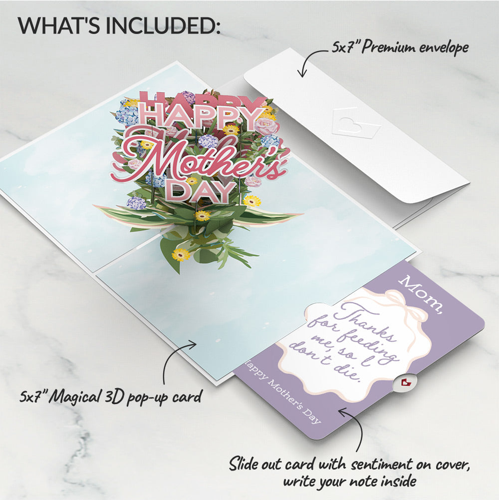 Happy Mother's Day Hydrangeas Pop-Up Card and Sentiment Set for Mom