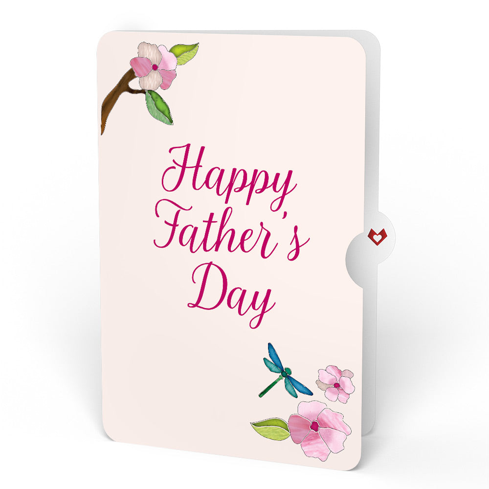 Sun-dappled Cherry Blossom Father’s Day Suncatcher Bouquet and Sentiment Set for Dad