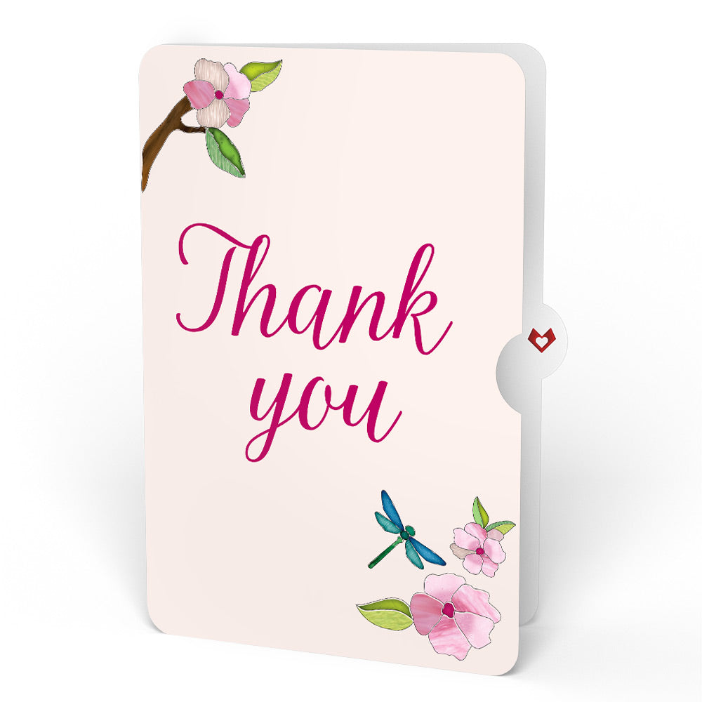 Sun-dappled Cherry Blossom Thank You Suncatcher Bouquet and Sentiment Set