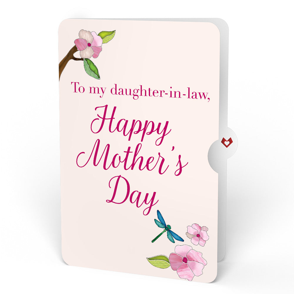 Sun-dappled Cherry Blossom Mother’s Day Suncatcher Bouquet and Sentiment Set for Daughter-in-law