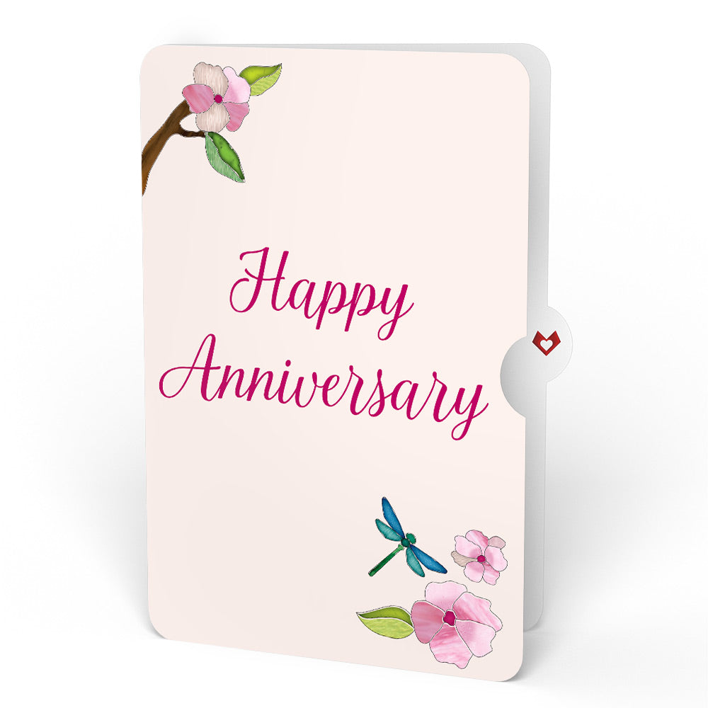 Sun-dappled Cherry Blossom Anniversary Suncatcher Bouquet and Sentiment Set