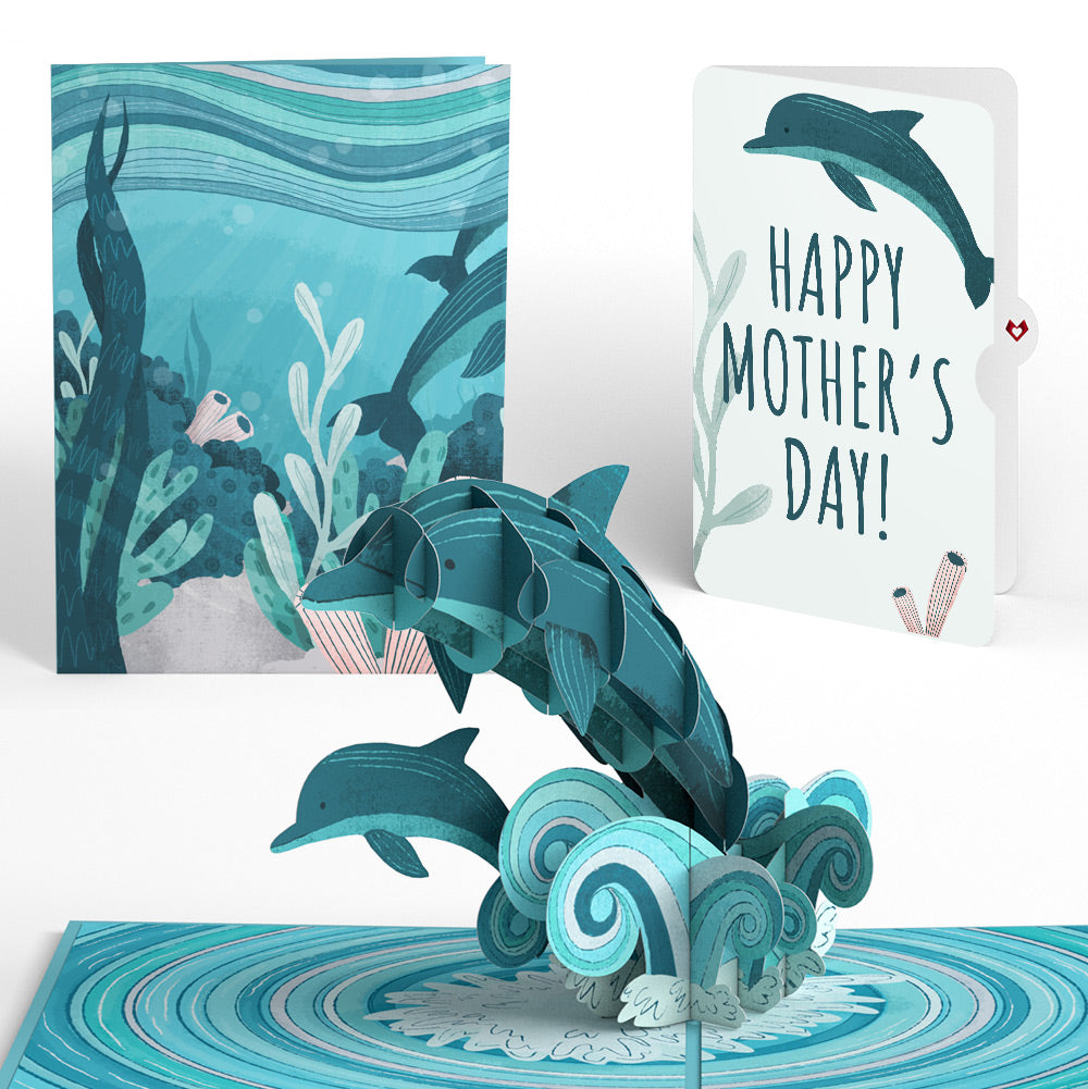 Playful Dolphins Mother’s Day Pop-Up Card and Sentiment Set for Mom