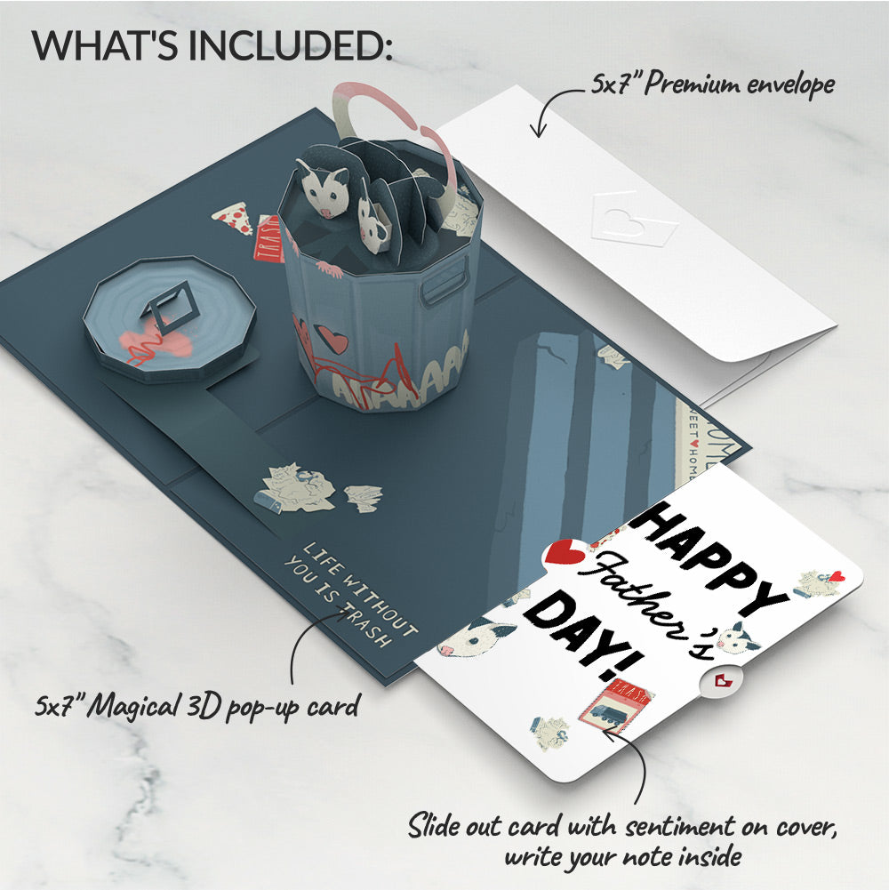 Life Without You Is Trash Possums Father’s Day Pop-Up Card and Sentiment Set