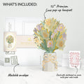 Gilded Daffodil Mother’s Day Luxe Bouquet and Folk Floral Gratitude Sentiment Set for Mom