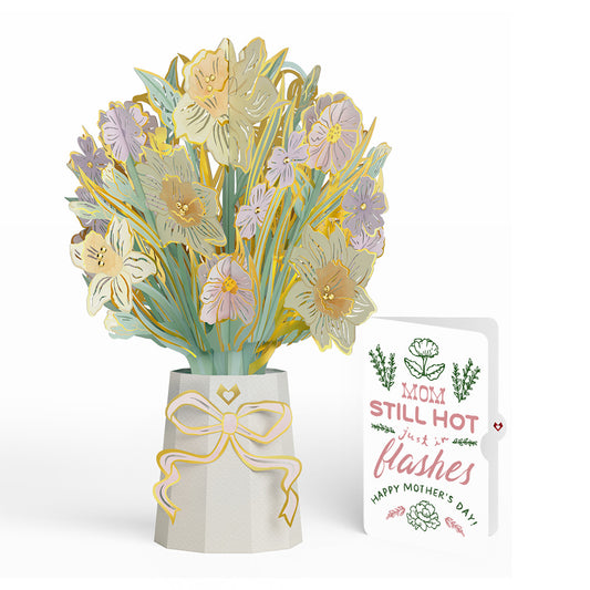 Gilded Daffodil Mother’s Day Luxe Bouquet and Playful Herb Garden Sentiment Set for Mom