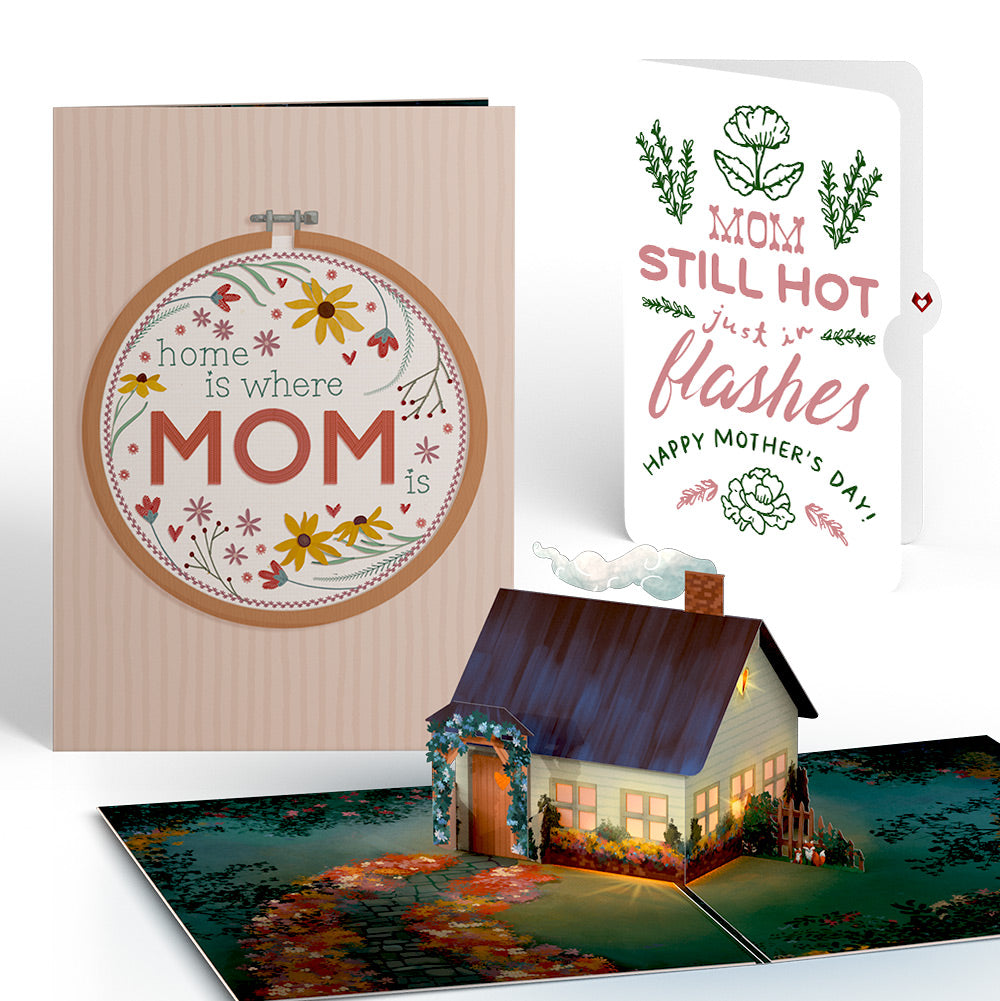 Home Is Where Mom Is Mother’s Day Light-Up Pop-Up Card and Playful Herb Garden Sentiment Set for Mom