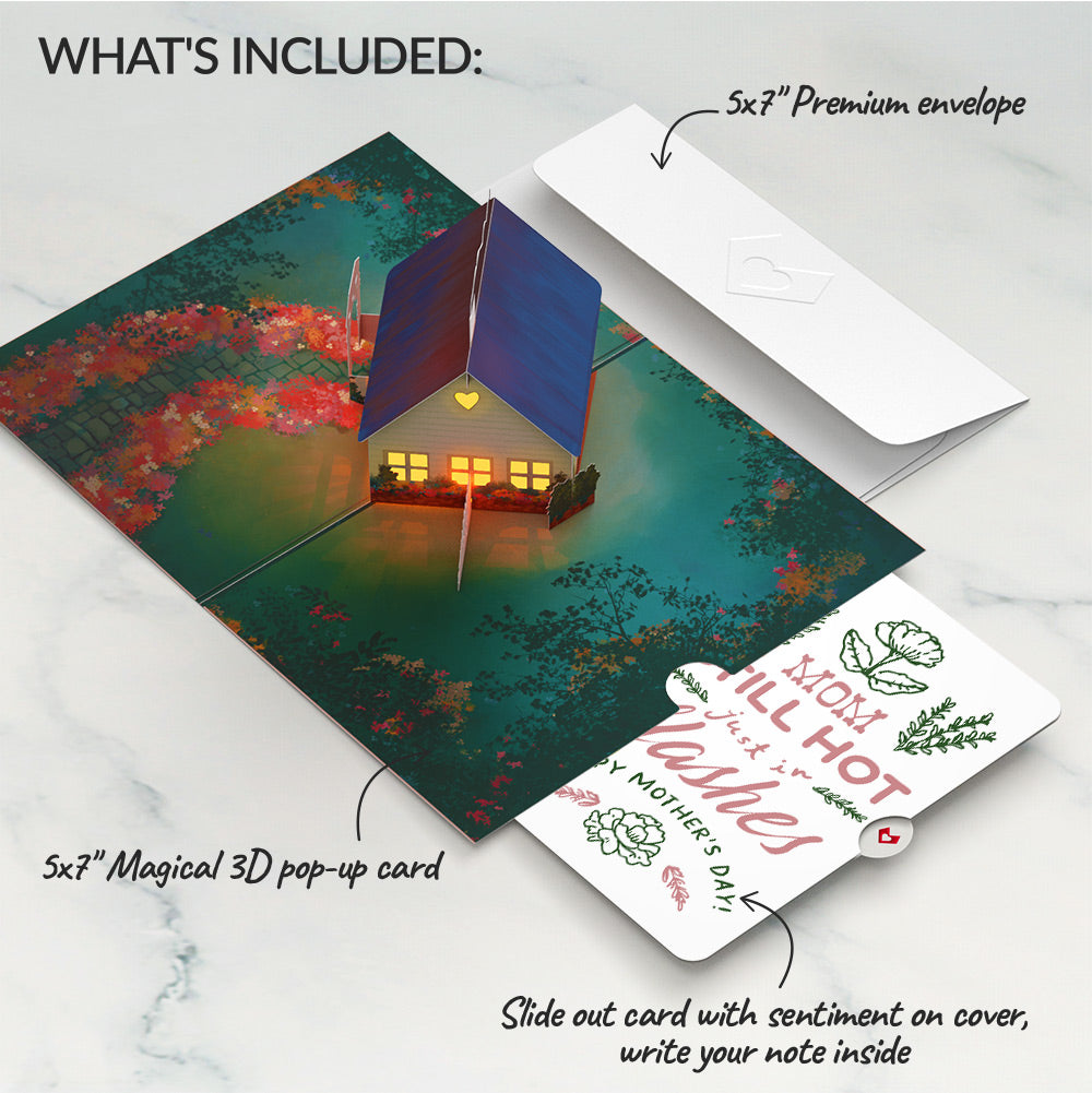 Home Is Where Mom Is Mother’s Day Light-Up Pop-Up Card and Playful Herb Garden Sentiment Set for Mom