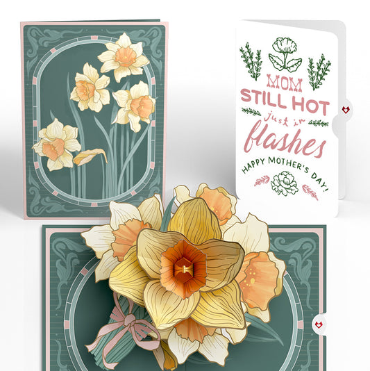 Daffodils in Bloom Mother’s Day Pop-Up Card and Playful Herb Garden Sentiment Set for Mom