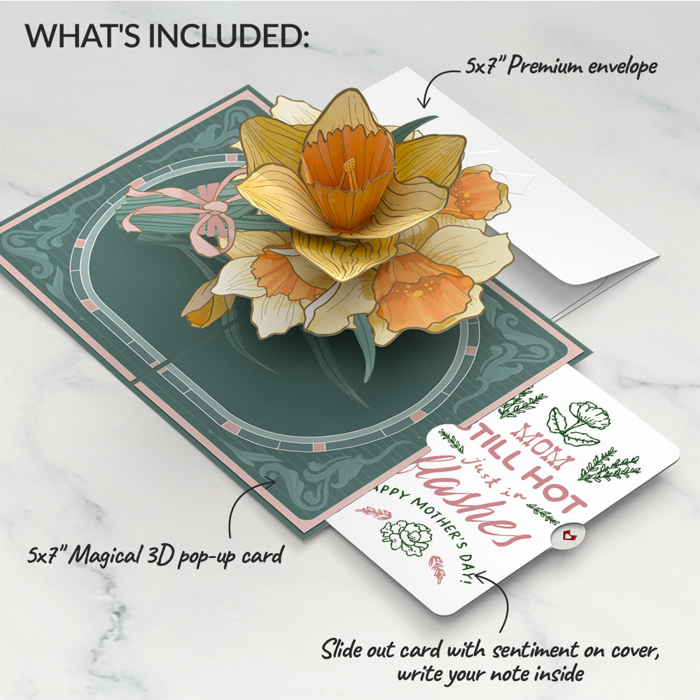 Daffodils in Bloom Mother’s Day Pop-Up Card and Playful Herb Garden Sentiment Set for Mom