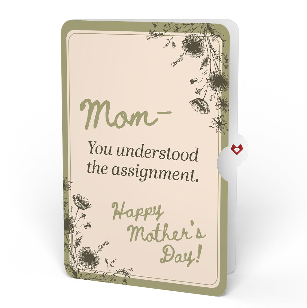 Novel Day Mother’s Day Petal Pressed™ Bookmark Card and Vintage Sketch Garden Sentiment Set for Mom
