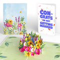 Vibrant Garden Blooms Breakup Pop-Up Card and Playful Confetti Sentiment Set