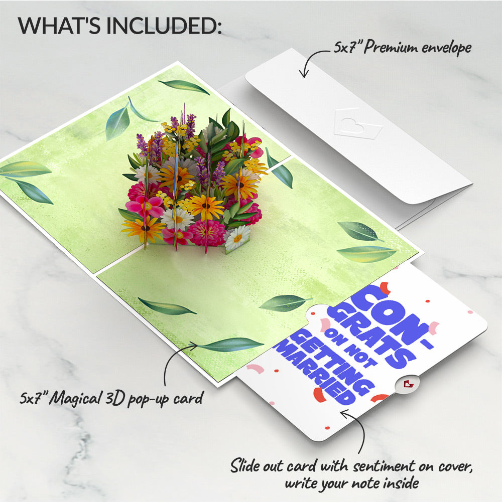 Vibrant Garden Blooms Breakup Pop-Up Card and Playful Confetti Sentiment Set