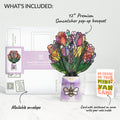 Vibrant Tulip Suncatcher Bouquet and Minivan Chaos Humor Sentiment Set